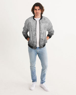 Mens Bomber Jacket, Grey and Black Tie Dye Pattern