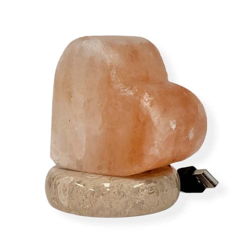 USB Himalayan Pink Rock Salt Lamp - Carved Shape Crystal LED Light