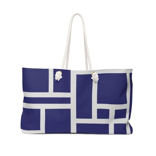 Weekender Tote Bag, Blue Colorblock