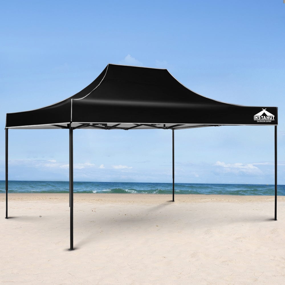 Instahut Gazebo Pop Up Marquee 3x4.5 Outdoor Wedding Gazebos Base Pod Kit Black